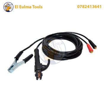 2 Cables de soudure + / - 130A-200A 4 Metres avec pince porte électrode et pince de masse