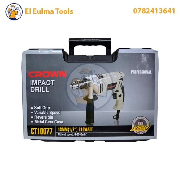 Perceuse a percussion 13mm 810W avec valise CROWN