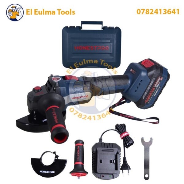 Meuleuse d'angle sans-fil brushless 21v HONESTPRO YAE6115