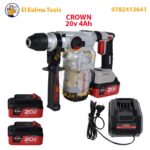 Marteau piqueur rotatif sans-fil 2 batteries 20v 4ah CROWN CT28013XS-4 BMC