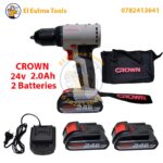 Visseuse Perceuse Sans Fil 24V 2 Batterie 2,0AH Sans charbons CROWN CT21118M-2 TB