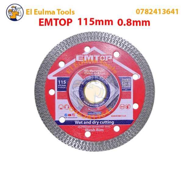 Disque diamant ultra fin diametre 115mm / 0.8mm EMTOP EDDCH81151
