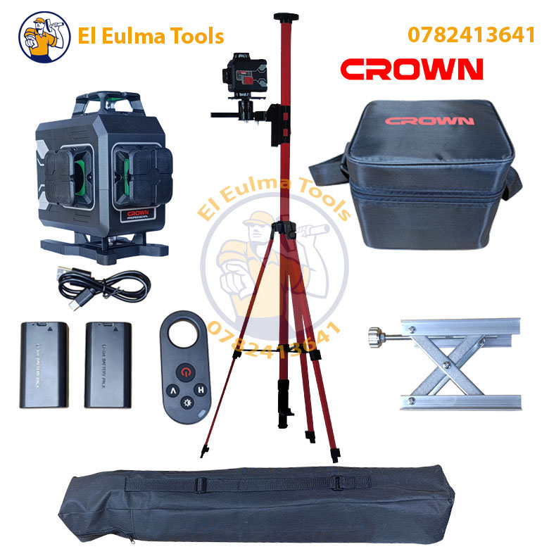 617.jpg Niveau Laser 4D 16 Lignes 30M avec Perche Télescopique CROWN CT44150 – Image 1