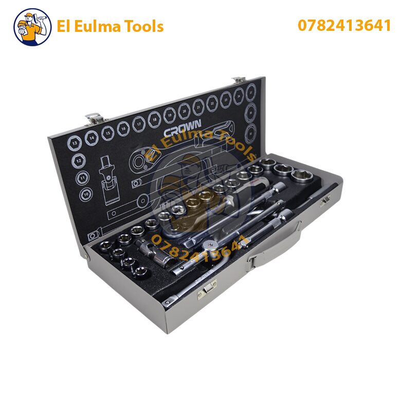 DSC0128-Photoroom-1.jpg Coffret clés a cliquet 1/2" 24 pieces CROWN CPHSW-XA24 – Image 1
