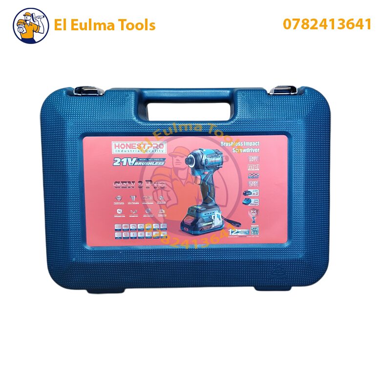 IMG_20250503_210855-Photoroom.jpg Visseuse a percussion sans-fil 2 batteries 21V 2Ah brushless HONESTPRO YAE6119 - الصورة 3