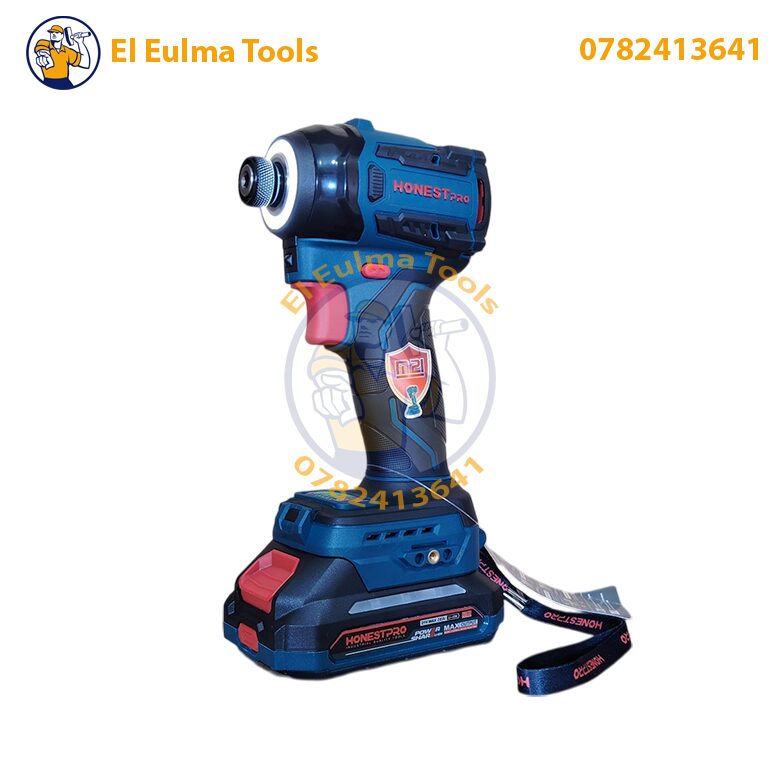 IMG_20250503_211308-Photoroom.jpg Visseuse a percussion sans-fil 2 batteries 21V 2Ah brushless HONESTPRO YAE6119 - الصورة 7