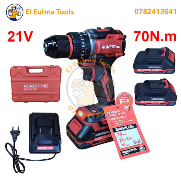 Perceuse Visseuse Sans-Fil Professionnelle 21V 70N.m HONESTPRO YAE6175