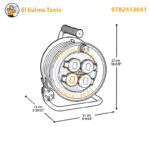 ⁦Enrouleur de Câble Électrique Professionnel 3000W 15m CROWN CEER-B0415⁩ - الصورة ⁦5⁩