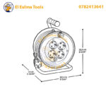 ⁦Enrouleur de Câble Électrique 3000W 15m CROWN CEER-A0415⁩ - الصورة ⁦4⁩