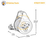 ⁦Enrouleur de Câble Multiprise 2300W 7m CROWN CEER-A02U10⁩ - الصورة ⁦5⁩