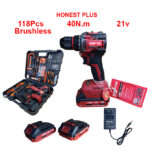 Visseuse perceuse sans-fil 21v avec kit 118pcs HONESTPLUS YAE2484