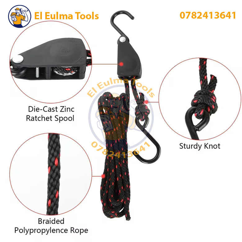 87590435-c4f5-4c3b-b7c3-e87afe35a459 Corde à cliquet 90 Kg - الصورة 1