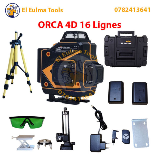 Niveau Laser 4D 16 Lignes 25m avec Trépied ORCA XLL104